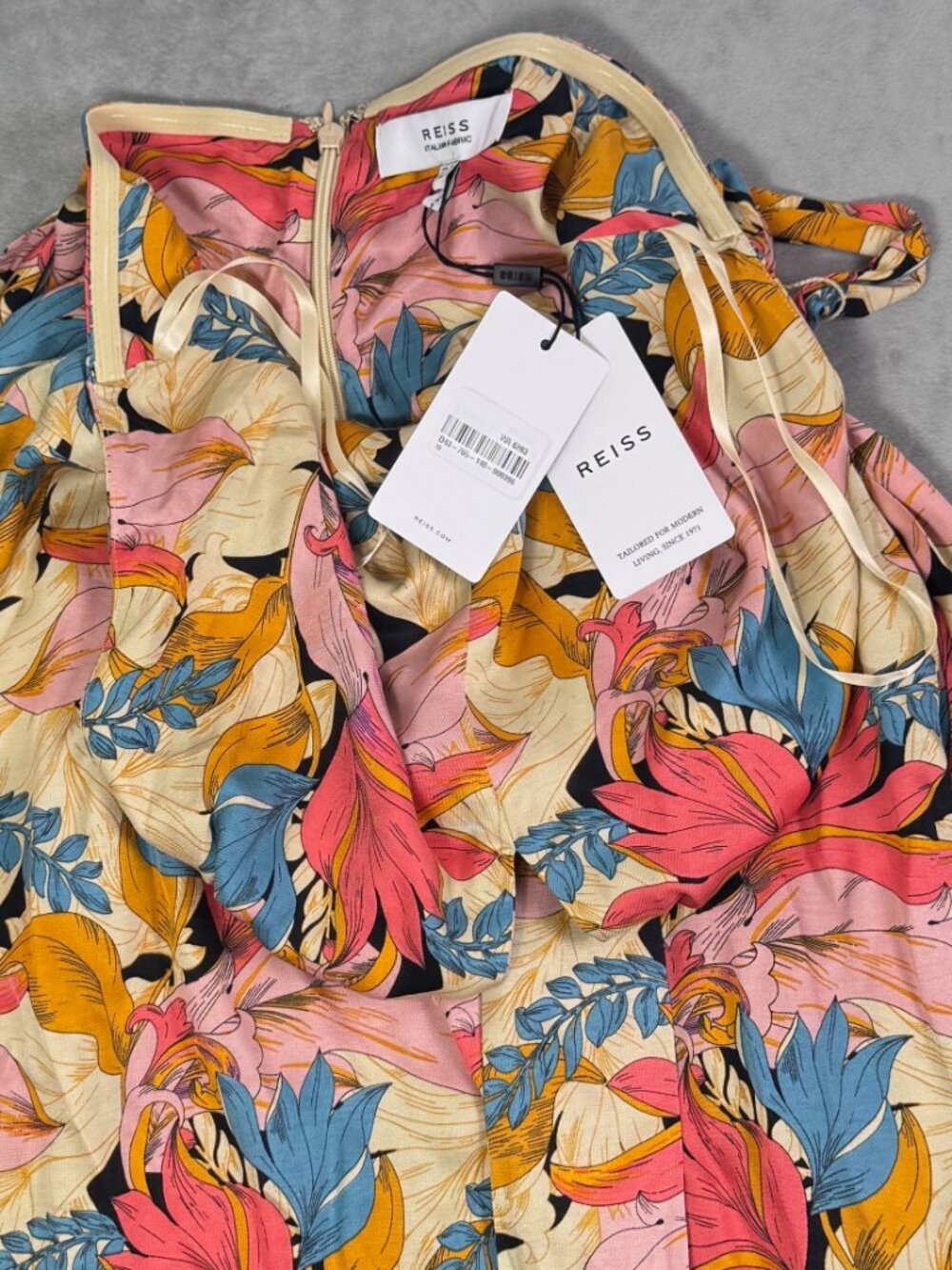 Reiss Electra Floral Leaf Print Halter Dress - Picture 4 of 6